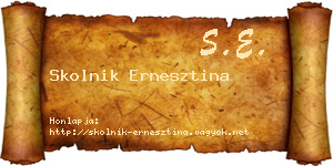 Skolnik Ernesztina névjegykártya